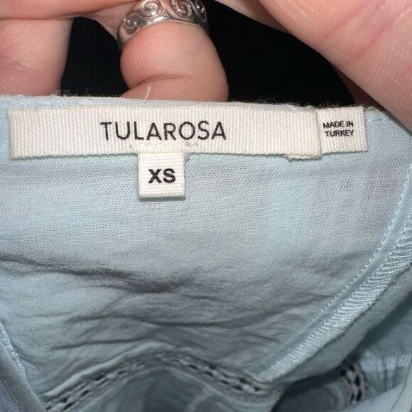Tularose pale blue inlaid lace XS dainty tank sundress - Picture 2 of 3